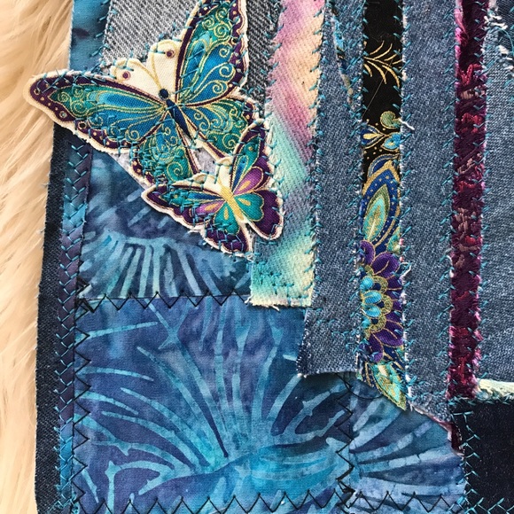 SOLD Bell Bottom Jeans up-cycled handmade - Picture 4 of 6